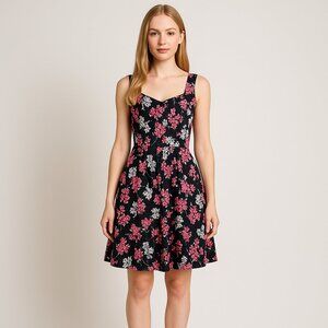 2/$30 White House Black Market Floral Sweetheart Fit and Flare Dress 00 #1542